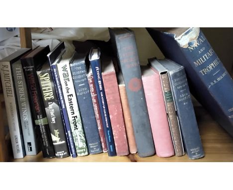 Military Interest - Books relating to the Spitfire, Naval and Military Trophies by R R Holmes and others (15 volumes approx) 