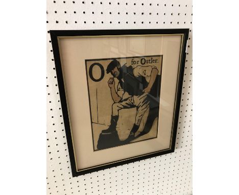 William Nicholson (1872-1949), 'O for Ostler' from An Alphabet, lithograph in colours, 24.5 x 19 cm, framed and glazed 