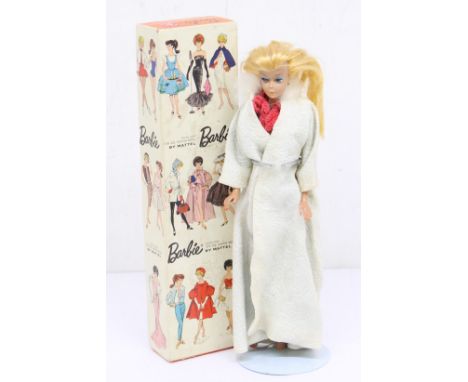 Barbie: A boxed Mattel, Barbie, 'Genuine Teen Age Model', Blonde with Ponytail, Stock No. 850. Original box. Contents in very