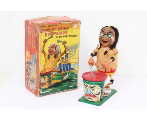 Marx Toys: A boxed Marx Toys, battery operated, Nutty Mad Indian with War Whoop. Original box. Untested for working order. Ba