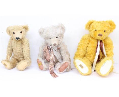 Merrythought: A collection of three large Merrythought teddy bears, to comprise: Alpha-Farnell by Merrythought, signed by Oli