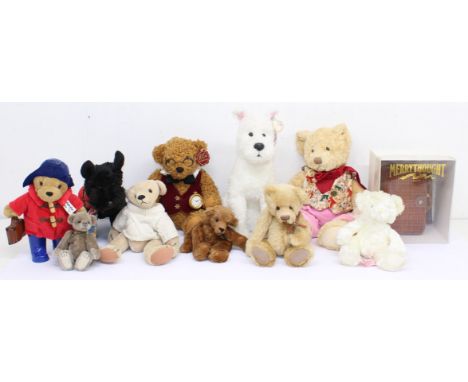 Bears: A collection of assorted teddy bears, to include: Treasured Teddies, Isabelle Collection, Russ, TY and more. Together 