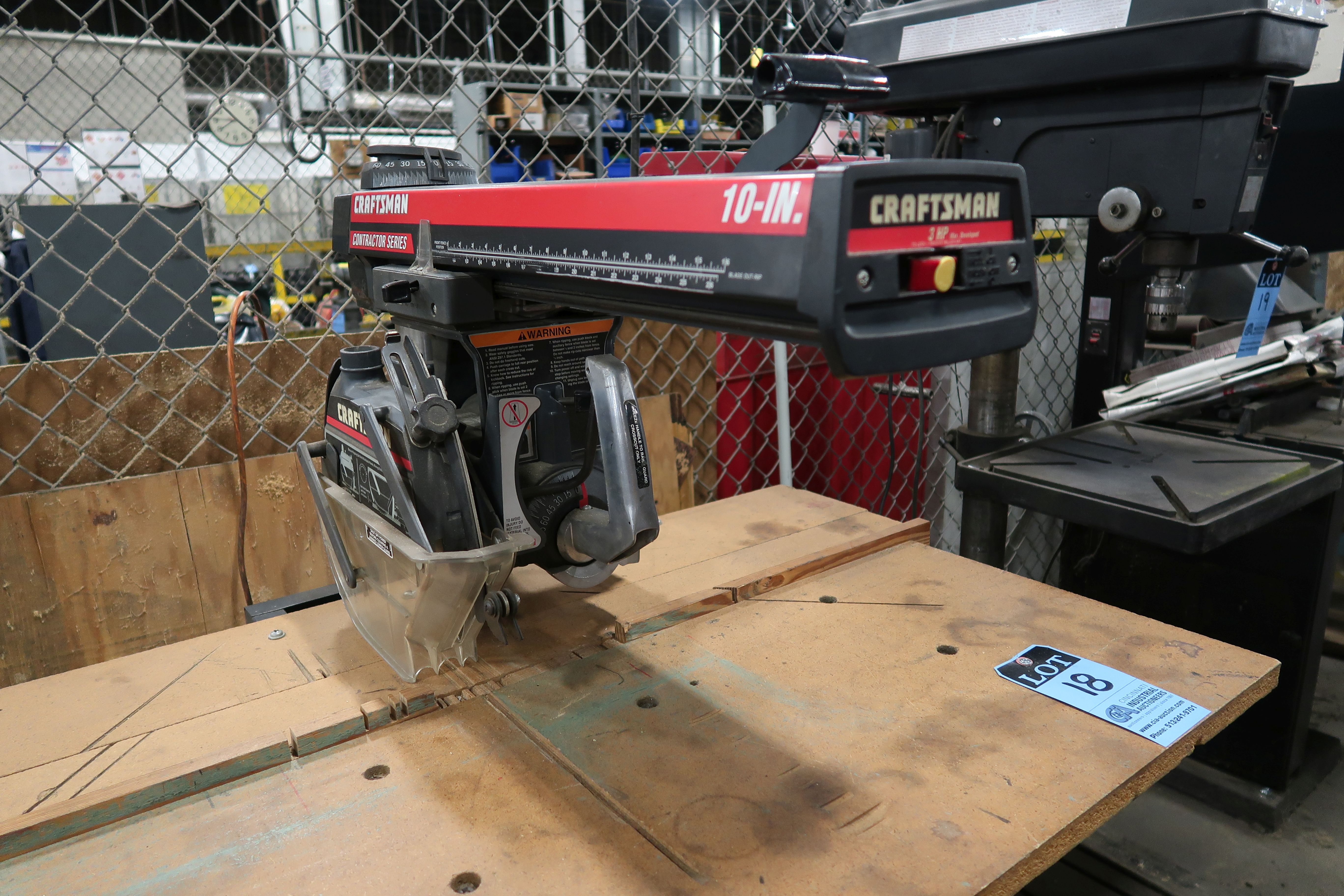 10" CRAFTSMAN CONTRACTOR SERIES RADIAL ARM SAW, 28" X 38" TABLE, 3 HP