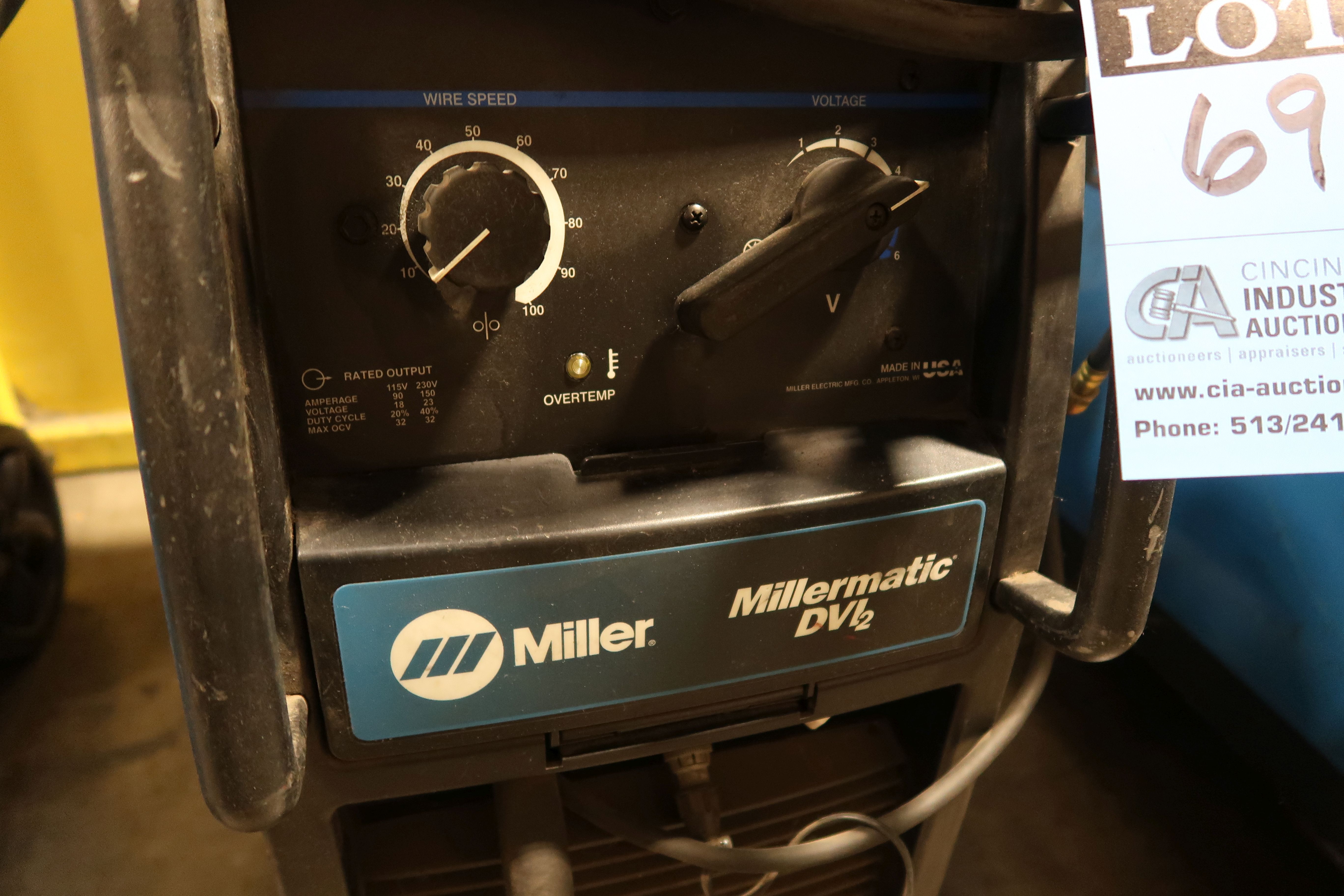 150 AMP MILLER DVI2 MIG WELDER WITH MILLER PROCESS SELECTOR CONTROL