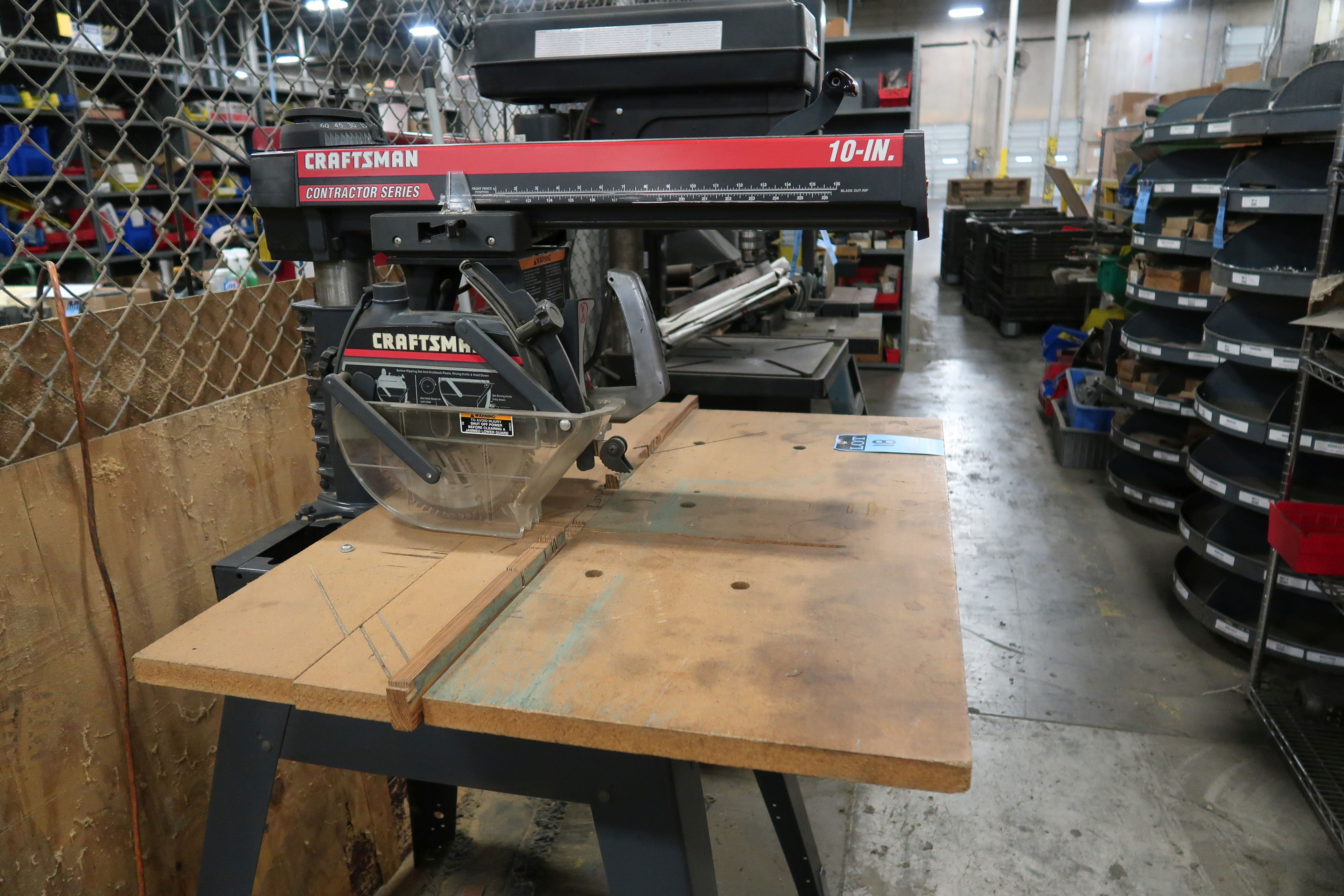 10" CRAFTSMAN CONTRACTOR SERIES RADIAL ARM SAW, 28" X 38" TABLE, 3 HP