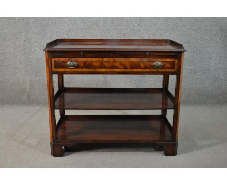 Old Colony Furniture Co, USA, a reproduction George III style serving table, with two leather lined slides, over a drawer fit