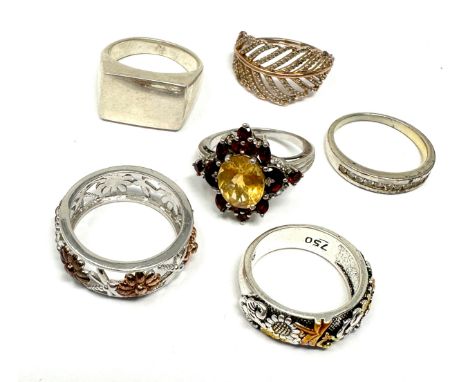 6 silver rings weight 29g 