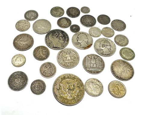 Collection of antique world silver coins inc uk &amp; u.s.a etc 