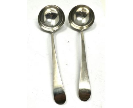 2 georgian silver ladle spoons 