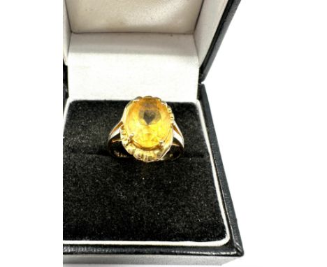 14ct gold vintage citrine  ring (3.3g) 