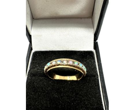 9ct gold vintage opal eternity ring (3.3g) 