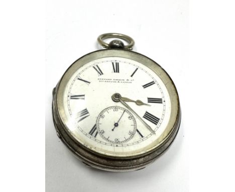 Antique silver open face pocket watch the watch is ticking 