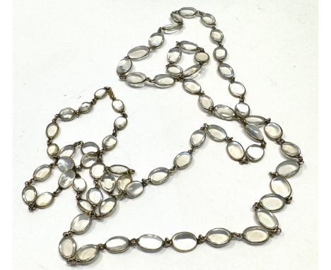 9ct gold vintage moonstone  necklace (13.2g) 