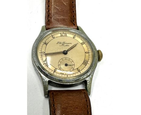 Vintage Gents j.w.benson wristwatch the watch is ticking 