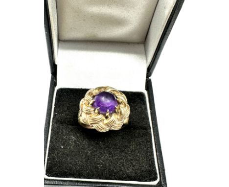 9ct gold vintage amethyst  ring (5.3g) 