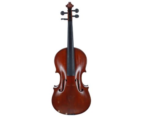 Modern Italian violin labelled Andreas Renisto, fecit Italia Anno 1925, the two piece back of faint medium curl with similar 