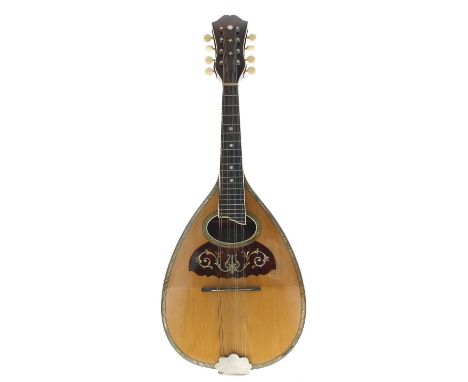 Good and rare Wurlitzer mandolin, labelled, with rosewood banded back and sides, the abalone banded spruce table with faux to