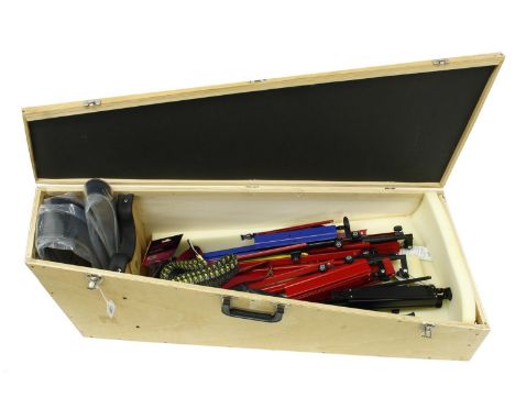 Handmade wooden lute case, 39.75" long, 16" deep (wide end), 8.25" deep (narrow end), 16.5" high (narrow end), 8.75" (wide en