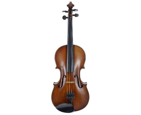 Good French violin labelled R.M.B., Boosey &amp; Hawkes, Ltd., 295 Regent Street, London, W.1, no. 1020, 1941, also branded R