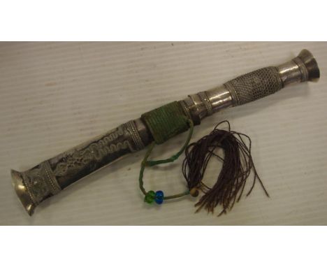 Burmese silver dagger 21cm long approx. (tested)
