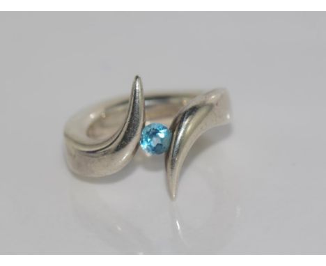 Silver hallmarked ring with maker's mark PF size: K-L/5-6