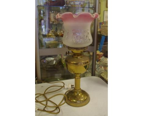 Antique style brass electric table lamp 49cm high approx.