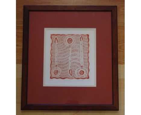 Thecla Bernadette Puruntatameri (Aboriginal 1971-) "Pamajinl" 8/20, colour etching, signed and dated 95 lower right, 22.5cm x