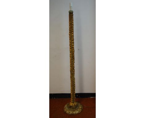Shell encrusted standard lamp 155cm high