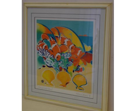Helen Wiltshire 1980- "Clowns and Clams" AP print signed and dated lower right, 38cm X 34cm approx (print only)