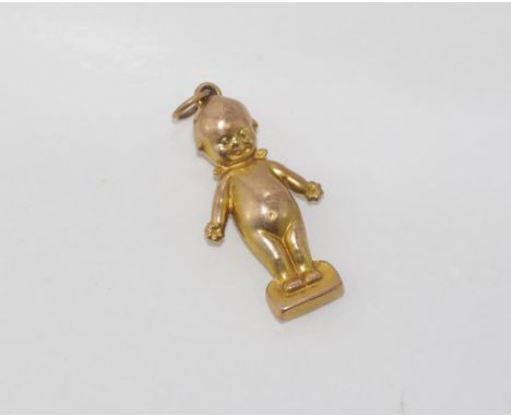 9ct yellow gold kewpie doll pendant weight: approx 1.5 grams