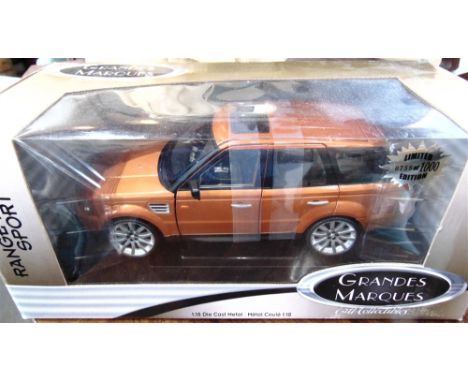 A 1/18 SCALE ERTL GRAND MARQUES NO.42224, RANGE ROVER SPORT  metallic burnt orange, limited edition 758/1000, mint and boxed.