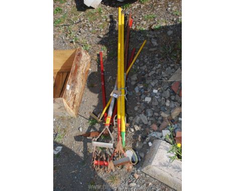 A quantity of Wolf  garden tools to include; hoe, cultivator, edging shears, etc.
