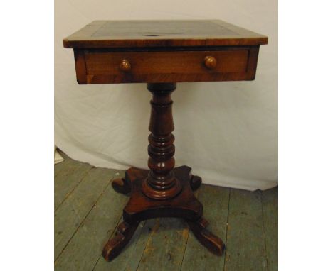 A Victorian mahogany rectangular side table with two drawers on shaped square base with outswept legs