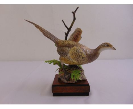 Royal Worcester Ring Necked Pheasant figurine modelled by Ronald Van Ruyckevelt, A/F in original packaging
