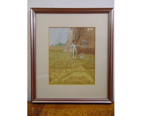 Roy Gerrard framed and glazed watercolour of a seated girl on a carpet, signed and dated 1977 bottom right, 29 x 23cm ARR app