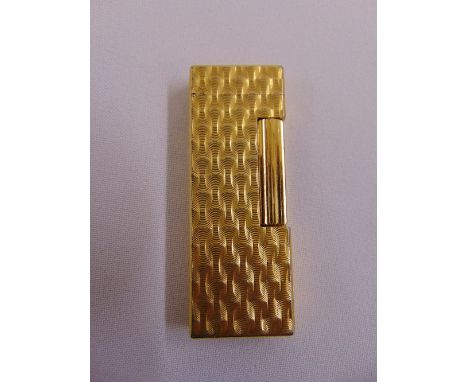 Dunhill rectangular gold plated cigarette lighter