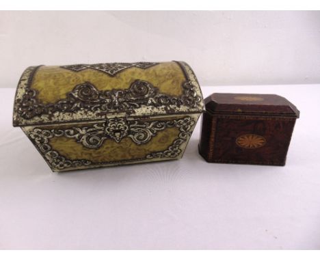 A novelty biscuit tin in the form of a Georgian chest by Victoria possibly early 20th century, together with a Georgian style