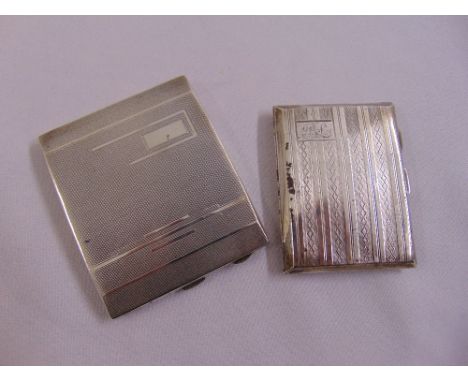 Two silver engine turned cigarette cases