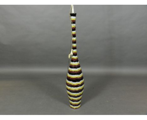 A San Polo porcelain floor lamp, having a black, red, yellow and white striped porcelain base, bears 'made in Italy' mark. 8/