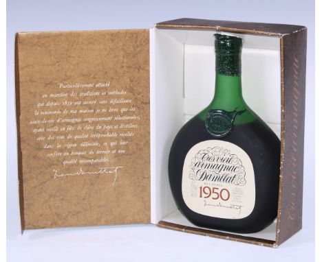 Damblat 1950 Tres Vieil Vintage Armagnac, bottled c. 1980, 70cl, 40%, labels good, level within shoulder, seal intact, boxed,