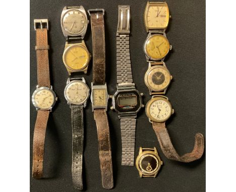A collection of eleven vintage wristwatches 