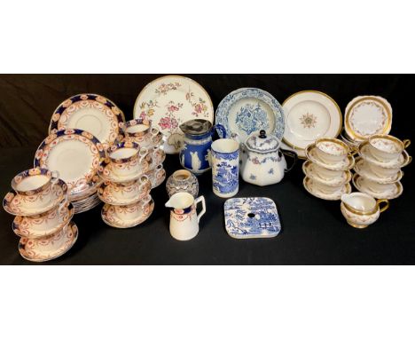 Ceramics - a Brownhills Pottery jasperware jug; a set of six Victoria tea cups, saucers and side plates; a Beswick &amp; Sons