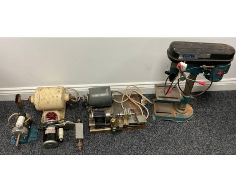 Power Tools - a Micro Lathe II Model 4500; a Clarke Metalworker pillar drill; etc (5) 