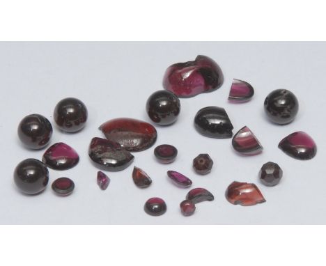 Loose Gemstones, Amethyst, mixed shapes. cabochon cut, total estimated stone weight 95.35ct, qty 