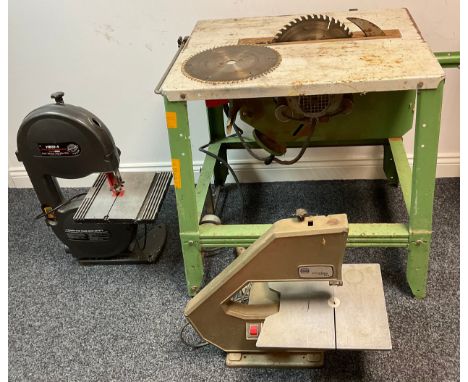 Power Tools - an Elektra Beckum Combi HS 315 table saw; a Burgess BBS-20 Bandsaw; a Performance Power 230mm Two Wheel Bandsaw