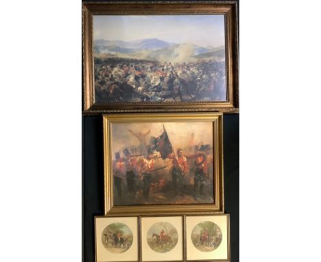 Pictures and Prints - L. W. Desanges, after, Sergeant Luke O, Connor, Battle of Alma, 47cm x 57.5cm; another, Charge of the L