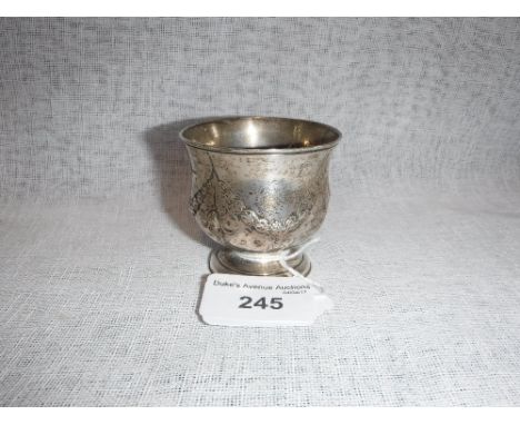 A LONDON SILVER CUP with bell-flower and swag decoration, mark to the base