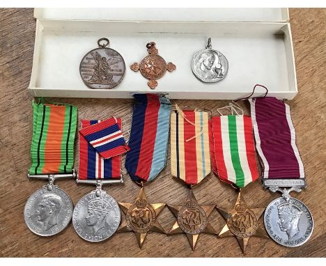 WW2 British Medal Group. War & Defence medals, 1939-45 Star, Africa, Italy Star, Regular Army Long Service and Good Conduct m