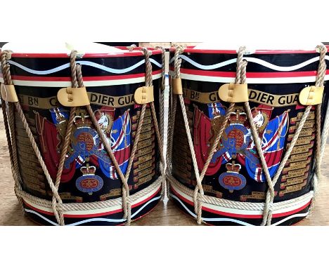 Two First Battalion Grenadier Guards ice bucketsin the form of regimental drums.