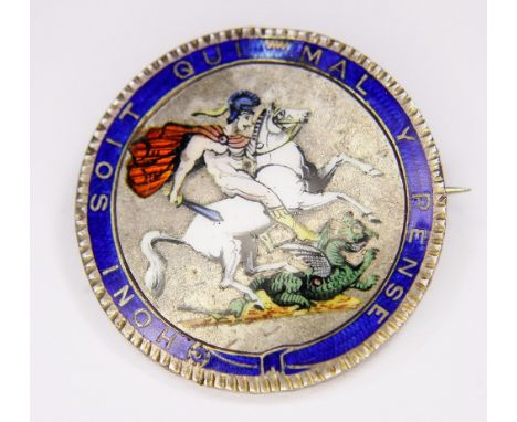 CROWN BROOCH. Enamel George III crown brooch